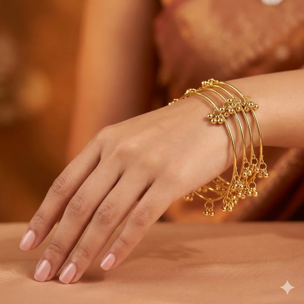 Traditional Plane Designe Bangles Set for Women Ethnic Jewelry Collection