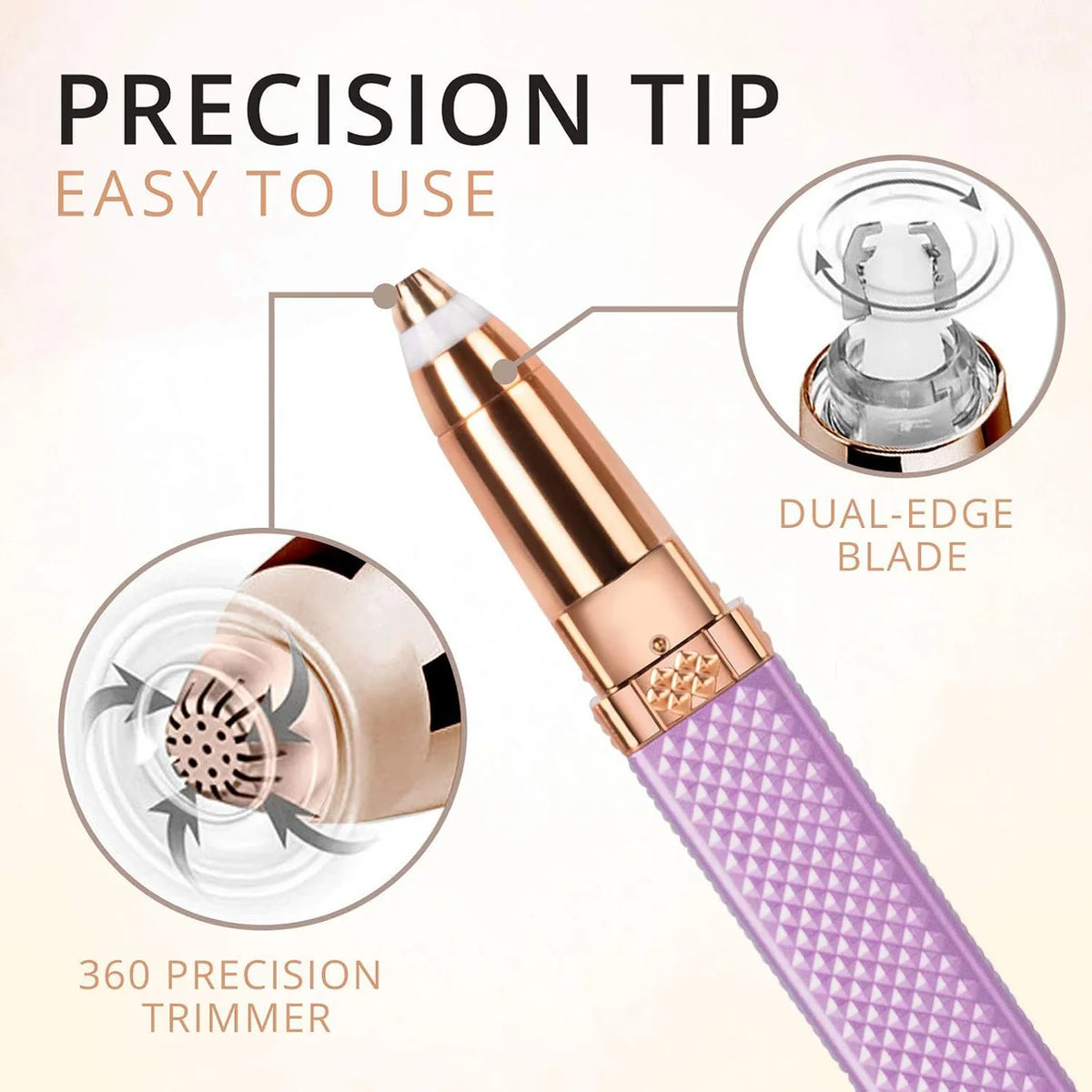 Painless Eyebrow Razor & Facial Hair Remover – Rechargeable 2-in-1 Electric Trimmer with LED Light